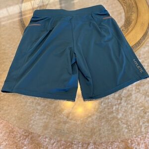 Hylete Shorts Men Medium Teal Above Knee Performance Gym Active Sport Stretch -
